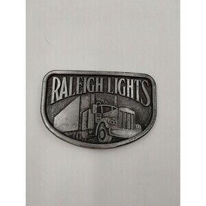 Raleigh Lights Vintage 70's Buckle Silver Tone Semi Truck